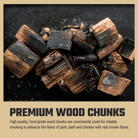 Oklahoma Joe's Hickory wood chunks packaging image ready-to-use wood for grilling.