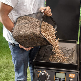 Oklahoma Joe's scoop included for easy pellet transfer to the hopper.
