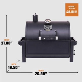 Removable ash pan simplifies cleanup after each cook.