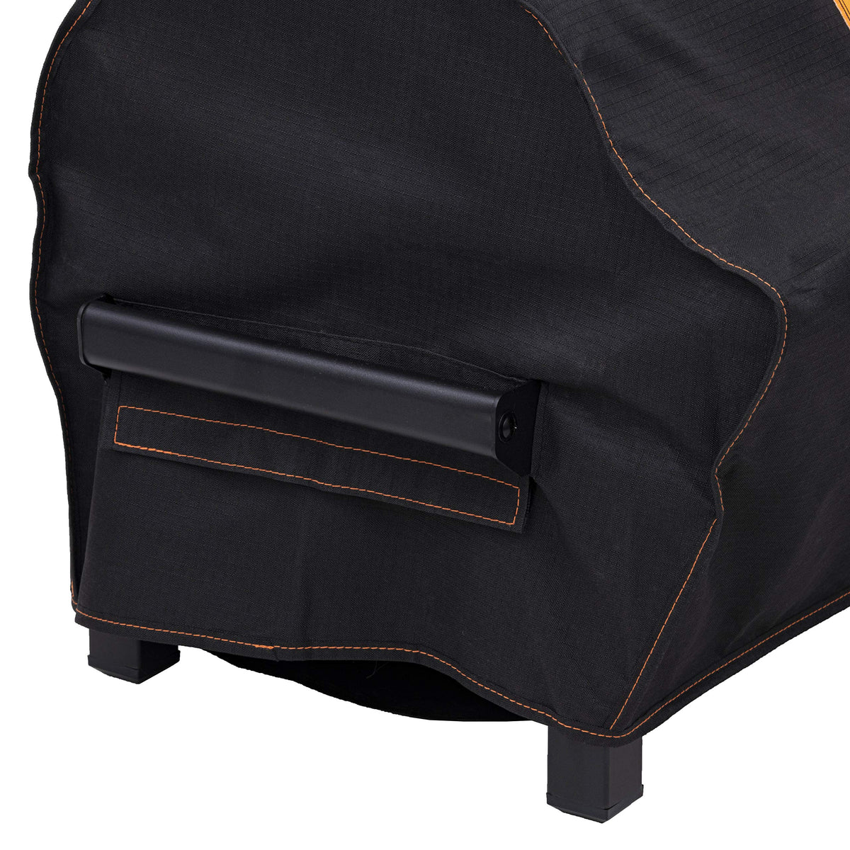 Oklahoma Joe's Rambler Tabletop Grill Cover with built-in flap ensures a secure full-coverage fit.