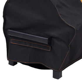 Oklahoma Joe's Rambler Tabletop Grill Cover with built-in flap ensures a secure full-coverage fit.