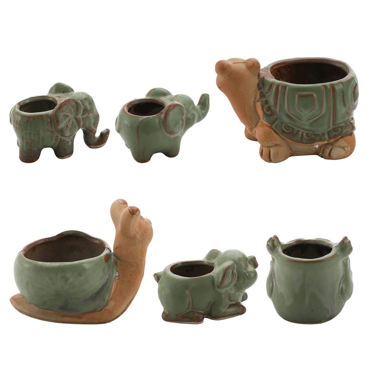 Okllen elephant planter A for small herb or cactus displays