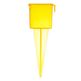 Okllen rain gauge ground post design allows simple installation in soil.