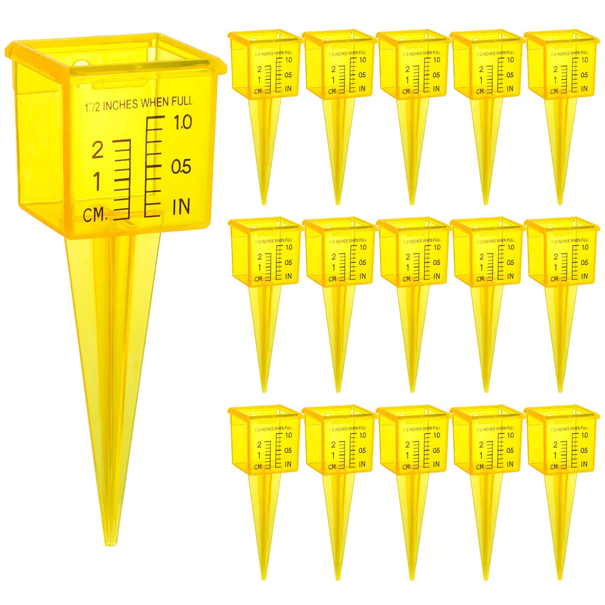 Okllen rain gauge with wide mouth for quick outdoor rainfall readings.