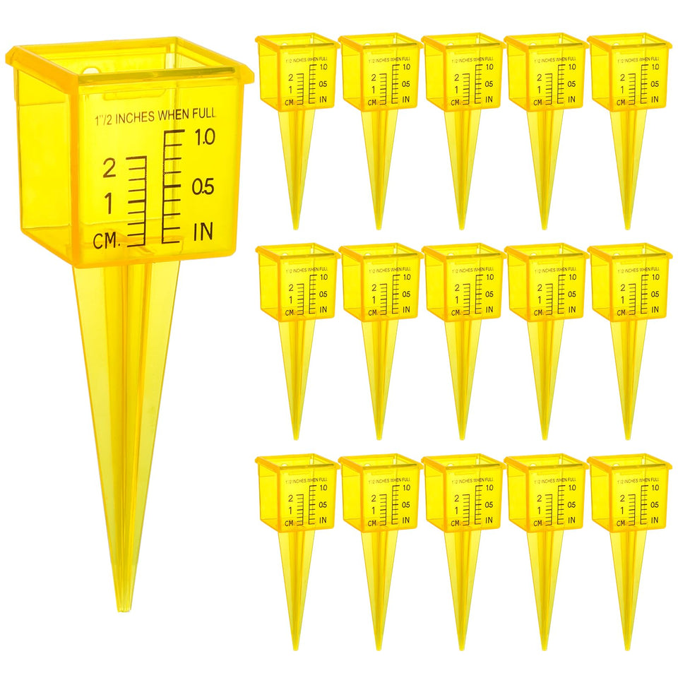 Okllen rain gauge with wide mouth for quick outdoor rainfall readings.