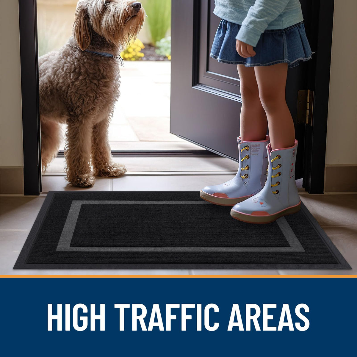 OLANLY 35x23 inch entryway mat fits standard door openings