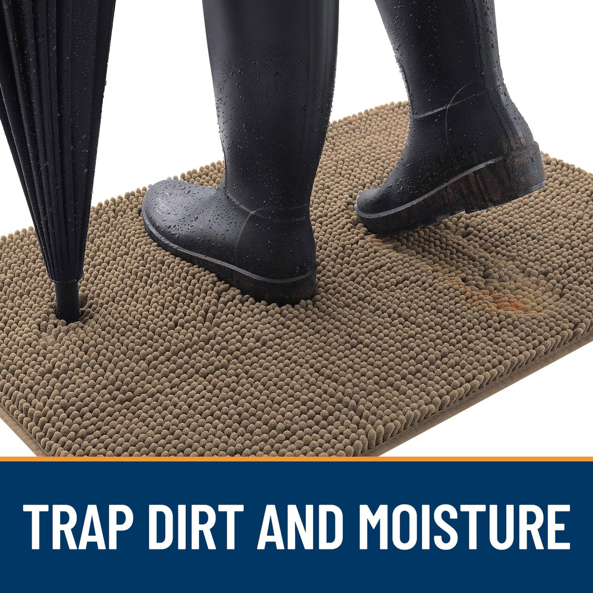 OLANLY absorb-moisture-dirt mat traps moisture and dirt at the doorway.