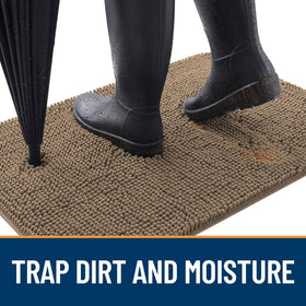 OLANLY absorb-moisture-dirt mat traps moisture and dirt at the doorway.