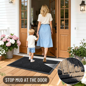 OLANLY all-weather entry mat adapts indoors or outdoors across seasons.