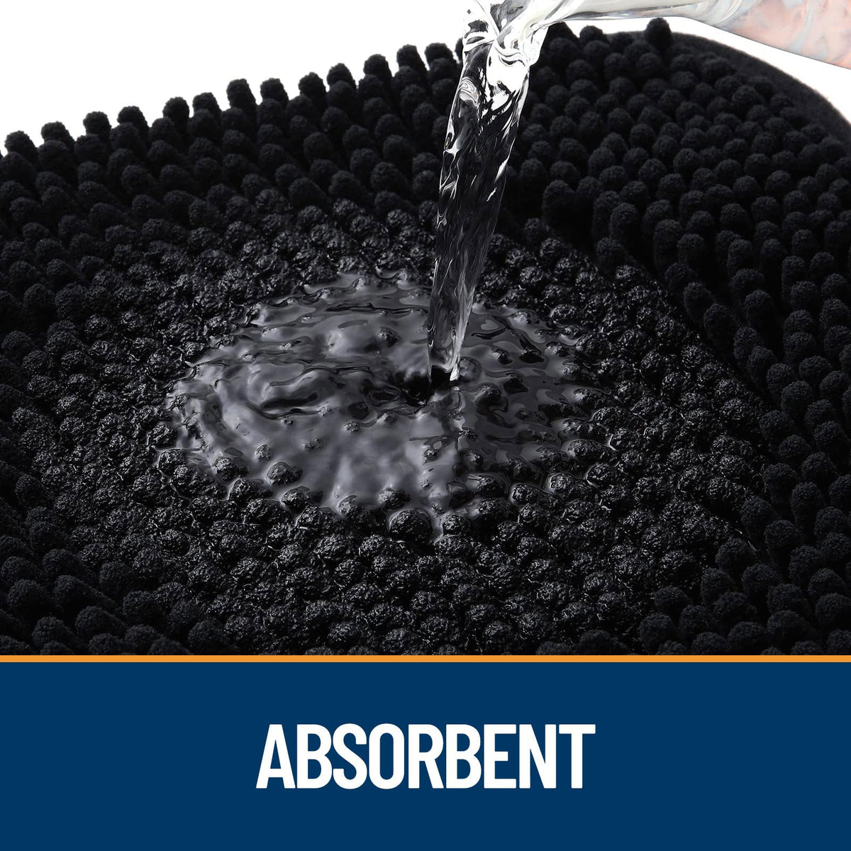 OLANLY mat features anti-slip textured rubber base to stay put.