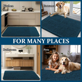 OLANLY Atlantic Blue entry mat adds color and function.