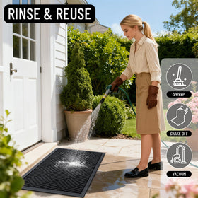 OLANLY Black Diamond mat complements modern entryways with durable design.