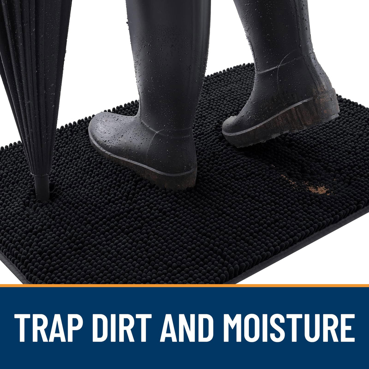 OLANLY chenille mat with plush pile absorbs moisture quickly.