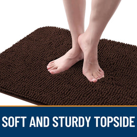 OLANLY low-profile mat fits under doors without sticking.