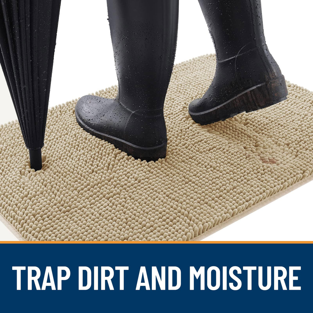 OLANLY chenille mat absorbs dirt, quick-drying and soft under paws.