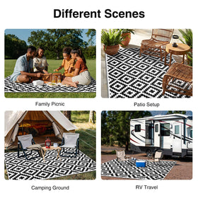 OLANLY plastic straw rug resists spills while dirt stays on top for easy cleaning.