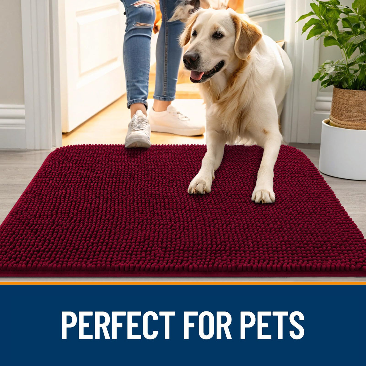 OLANLY dirt-mud trapping mat protects interior floors