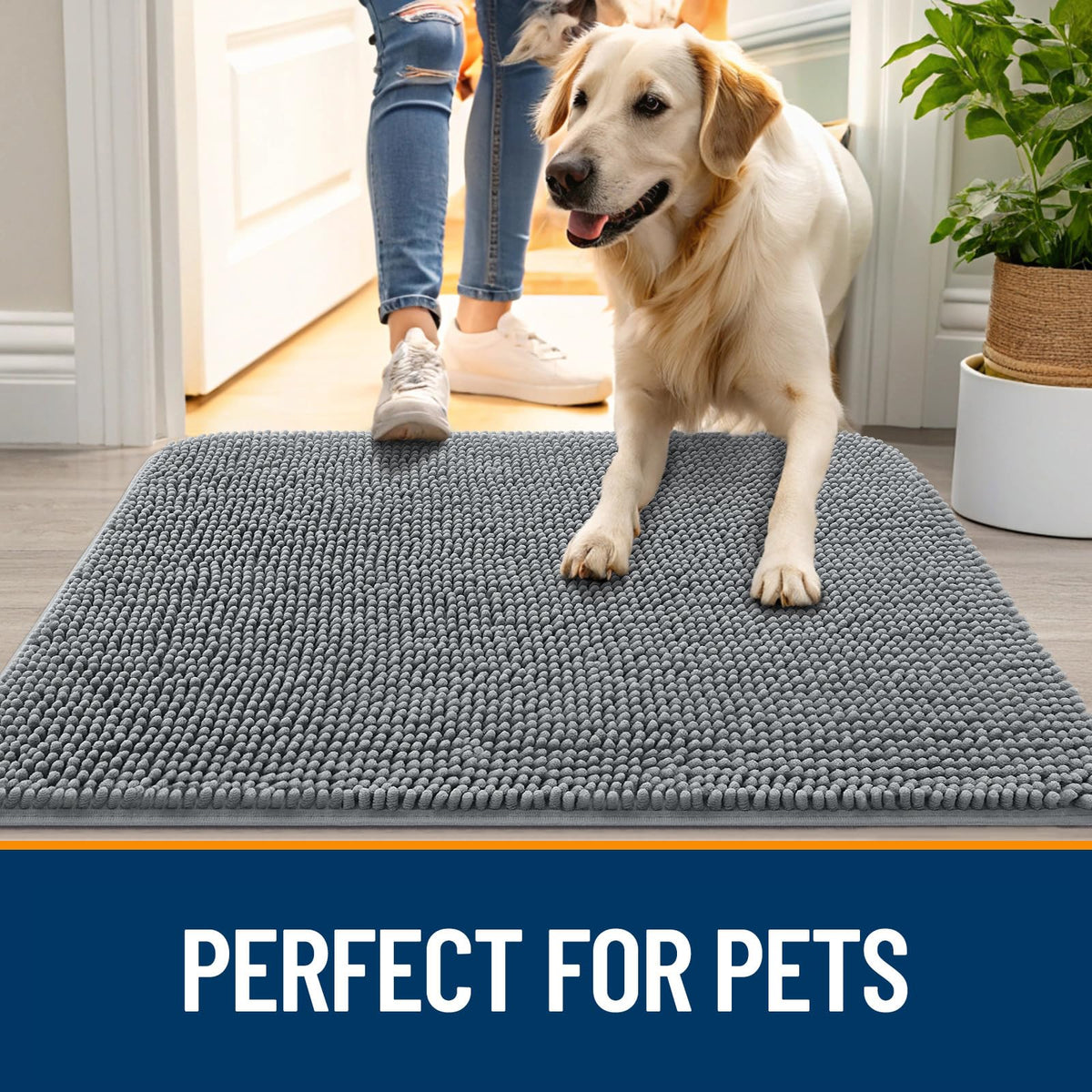 OLANLY dirt-trapping mat captures grit before it spreads indoors