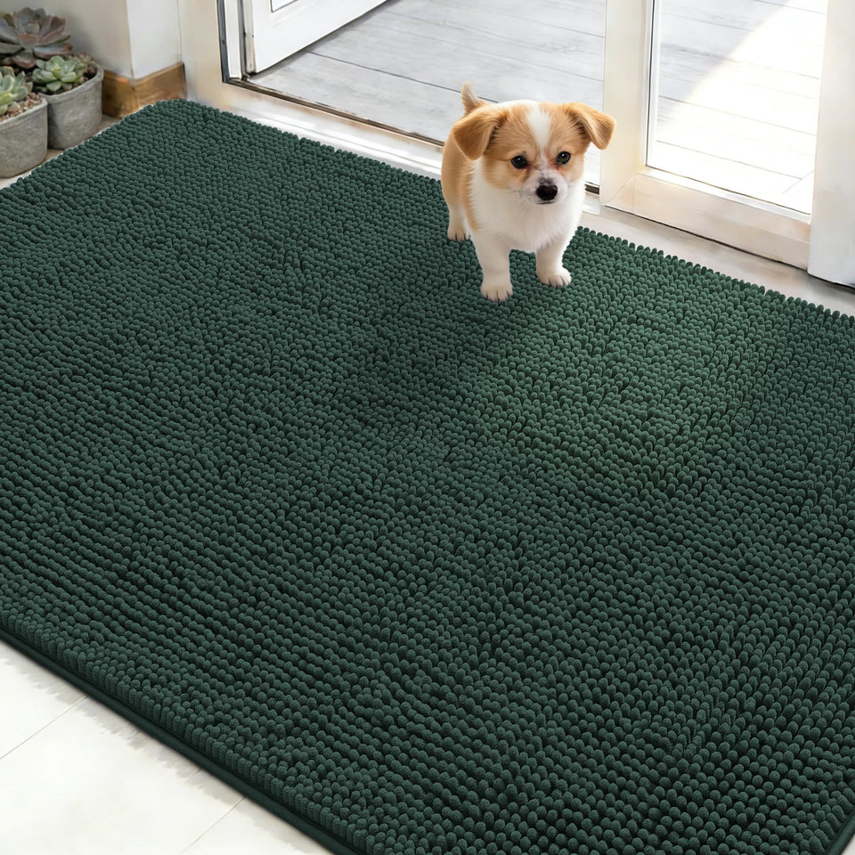 OLANLY dog door mat absorbs moisture at entry for muddy paws