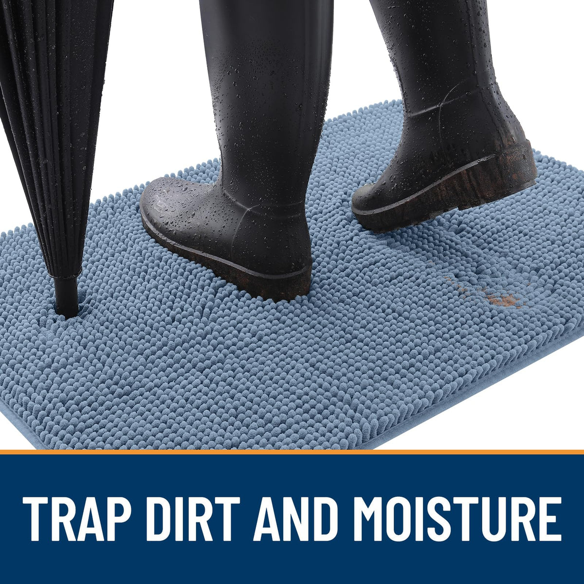 OLANLY mat with anti-slip rubber base prevents shifting on dry floor surfaces.