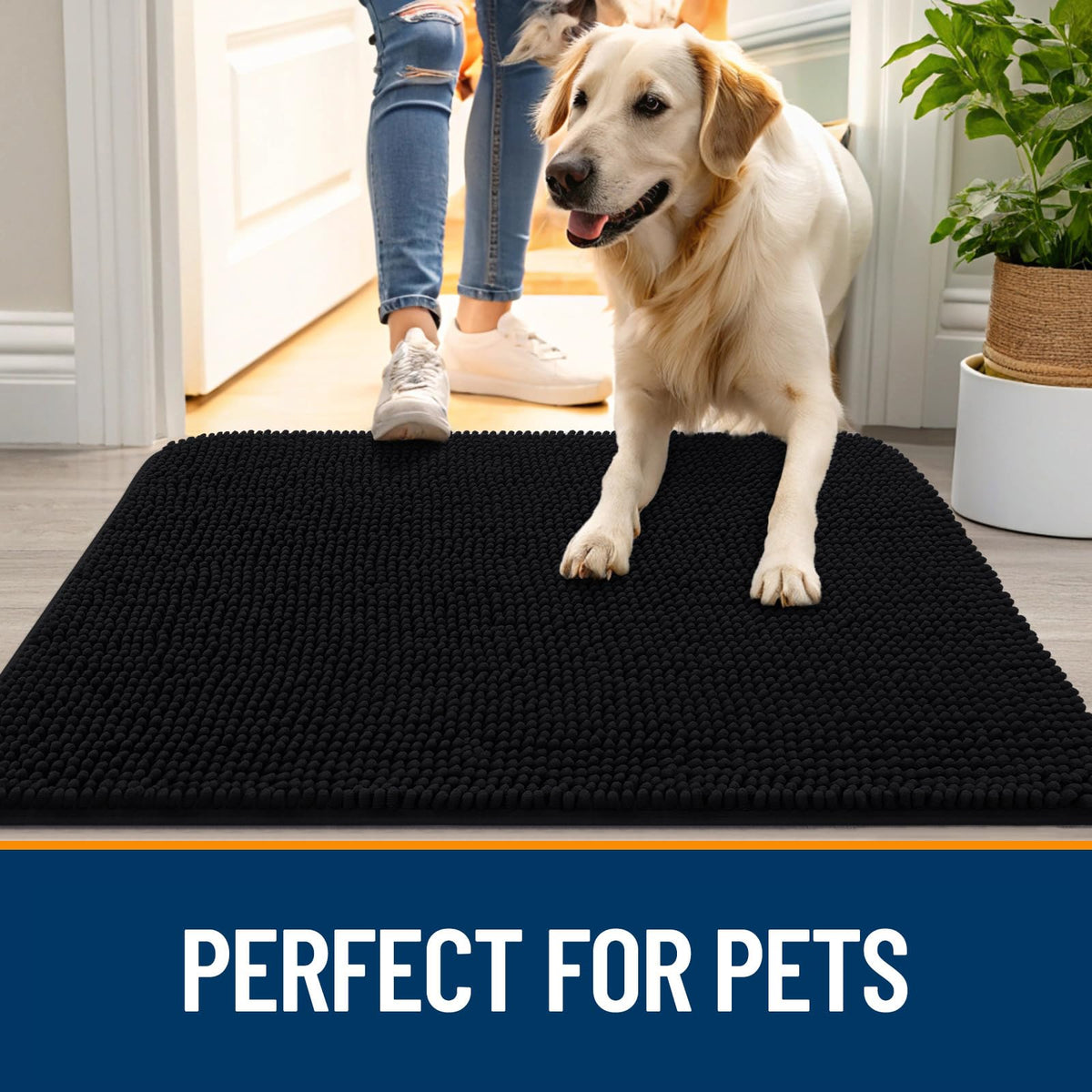 OLANLY dog door mat offers indoor-outdoor versatility for various entryways.