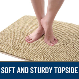 OLANLY dog mat with low-profile design fits doors without snagging.