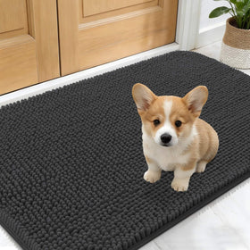 OLANLY dog door mat with muddy paws keeps entryways clean and dries quickly