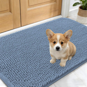 OLANLY dog door mat for muddy paws absorbs moisture to keep entry clean