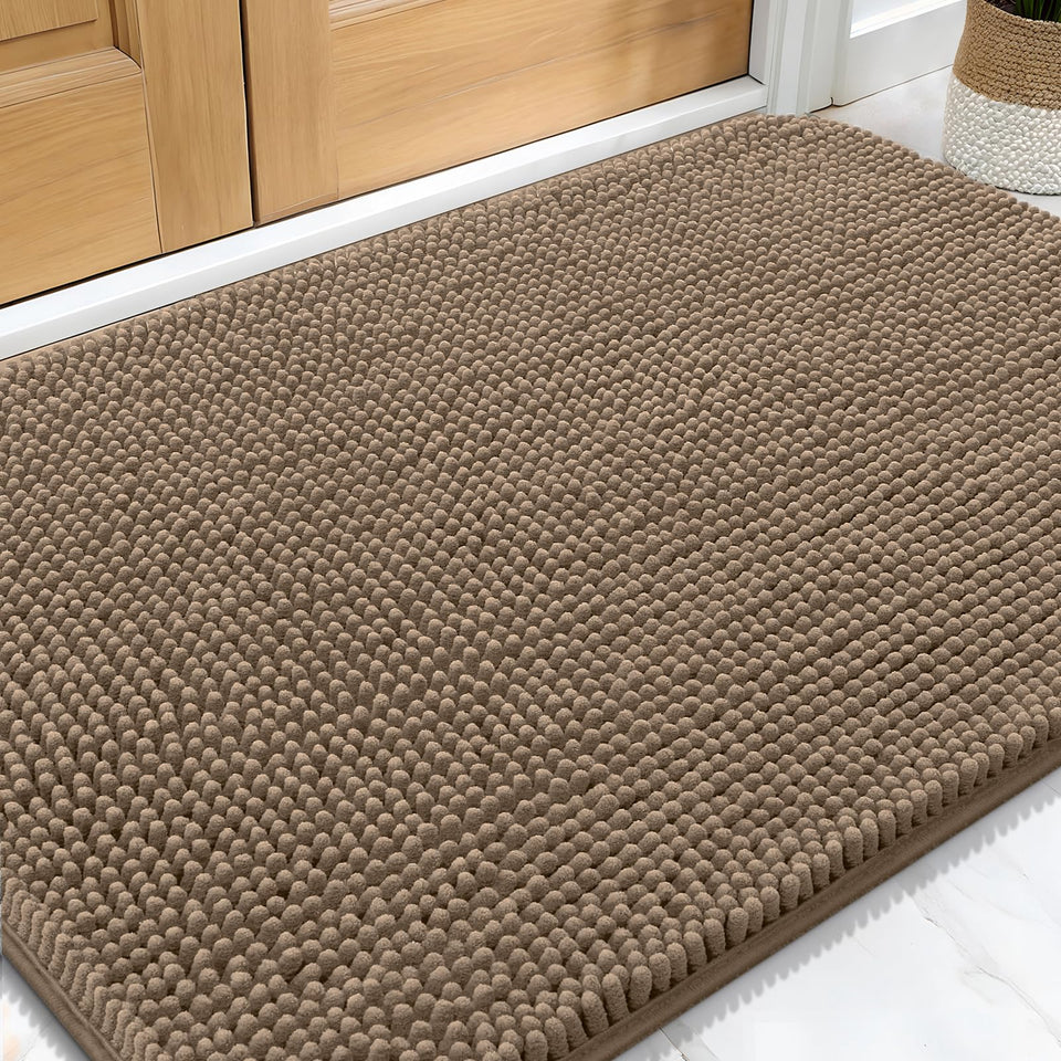 OLANLY dog door mat plush-chenille-entryway adds cozy warmth and traps dirt.