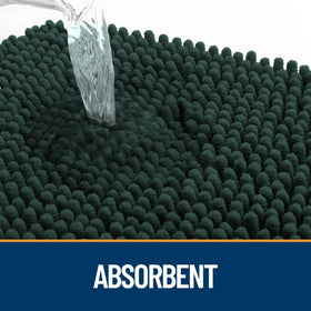 OLANLY mat's textured rubber base prevents slipping on dry floors.
