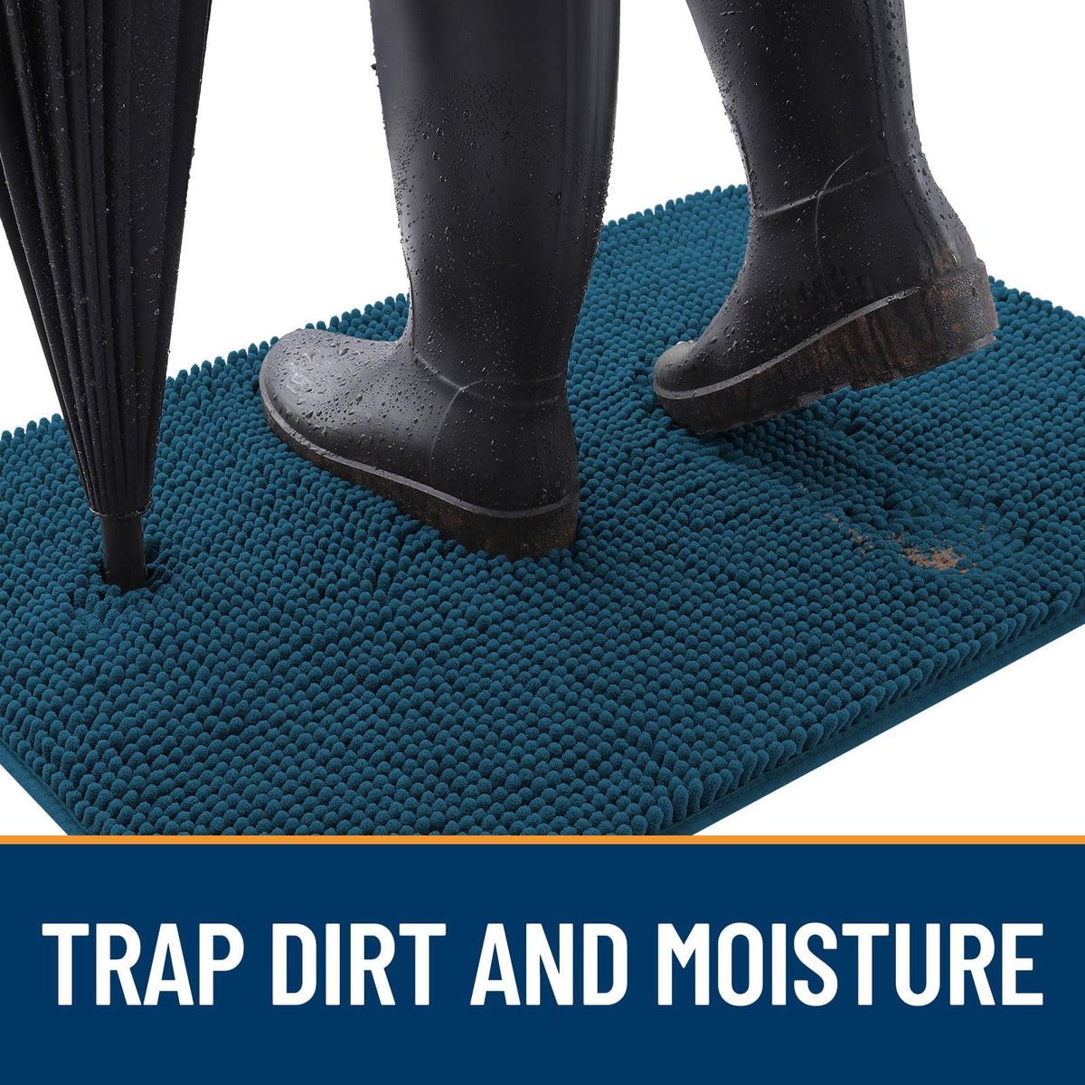 OLANLY mat absorbs moisture and dirt, keeping floors cleaner after walks.