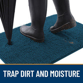 OLANLY mat absorbs moisture and dirt, keeping floors cleaner after walks.