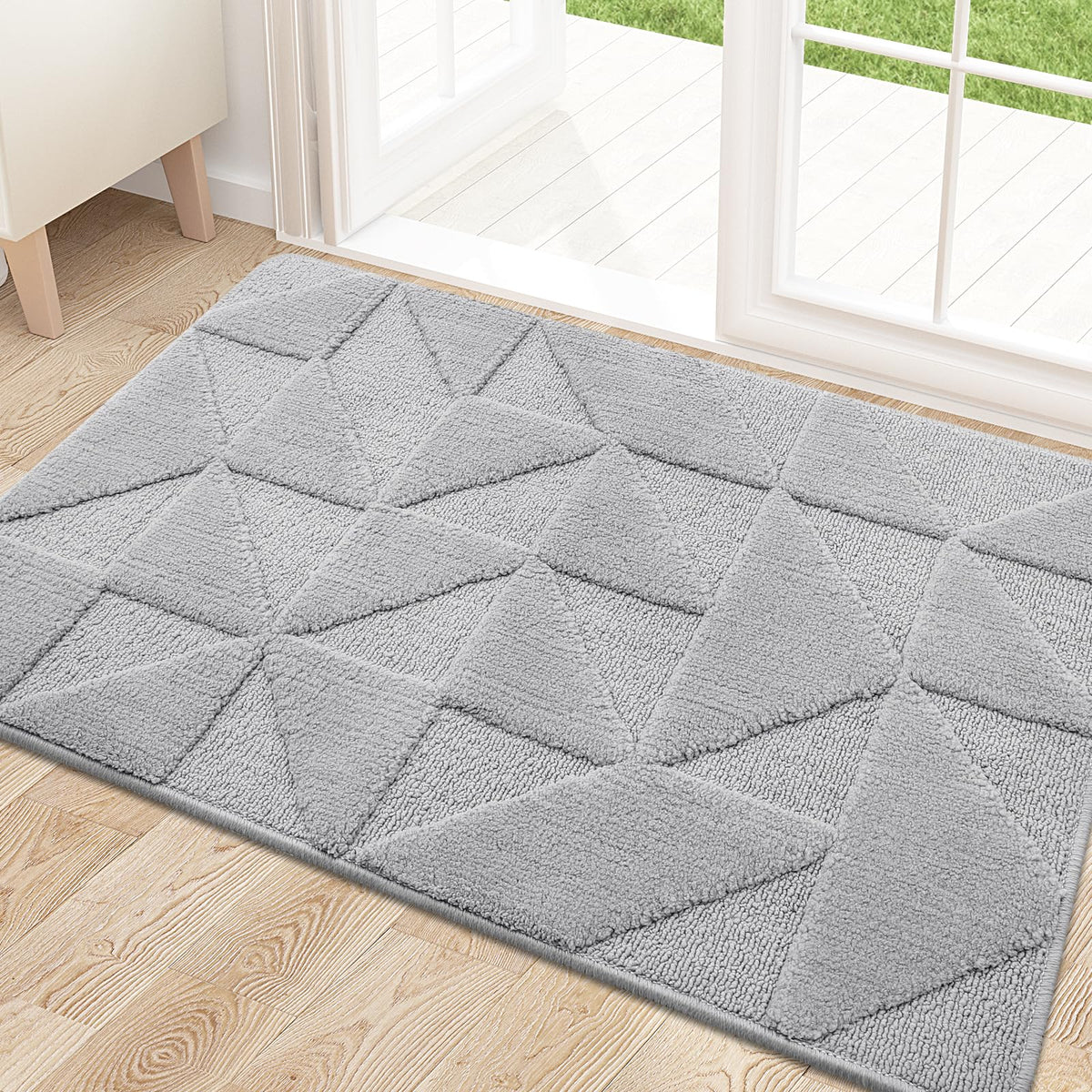 OLANLY door mat absorbs moisture, keeping entryways dry and clean