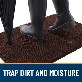 OLANLY door mat absorbs dirt efficiently; keeps floors cleaner after muddy walks