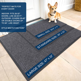 OLANLY entrance mat with high absorption protects floors from wet shoes.