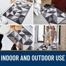 OLANLY door mat black color suits any entrance.