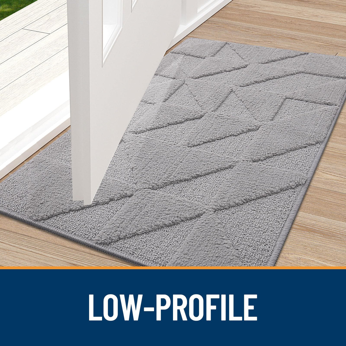 OLANLY door mat with geometric design adds subtle decor