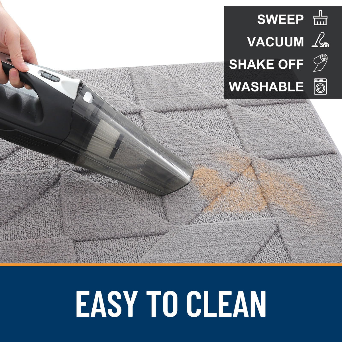 OLANLY door mat low-profile design fits under doors smoothly