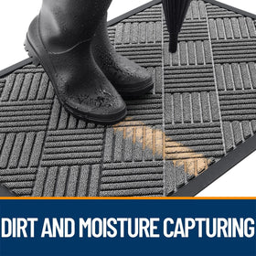 OLANLY mat close-up shows non-slip backing to reduce slips and protect floors.