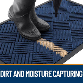OLANLY door mat with natural rubber backing for non-slip grip.