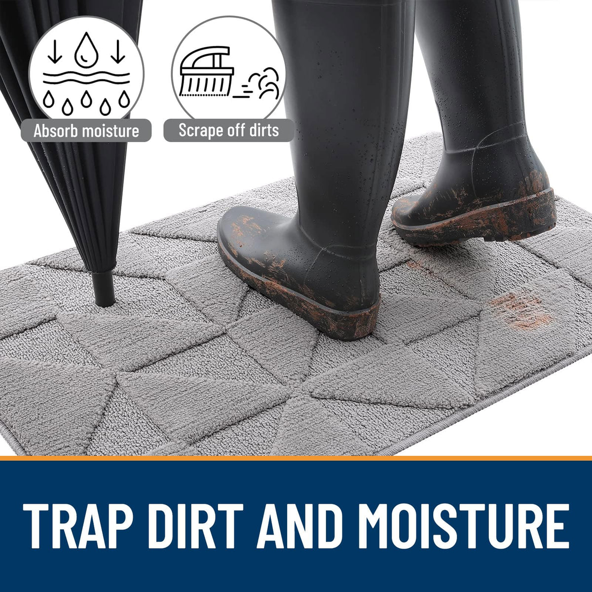 OLANLY door mat is washable, easy to refresh with cold water