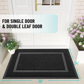 OLANLY door mat shows woven topside that captures dirt and moisture at the entrance.