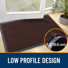 OLANLY doormat with non-slip backing stays in place in busy entryways