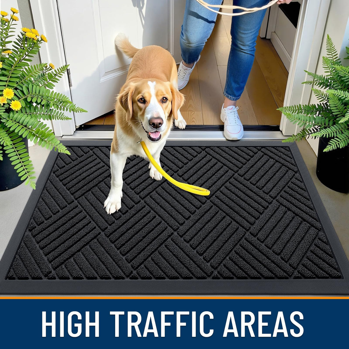 OLANLY easy-care door mat cleans quickly with shake or rinse.