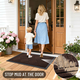 OLANLY easy-care mat cleans by shake, vacuum, or rinse.