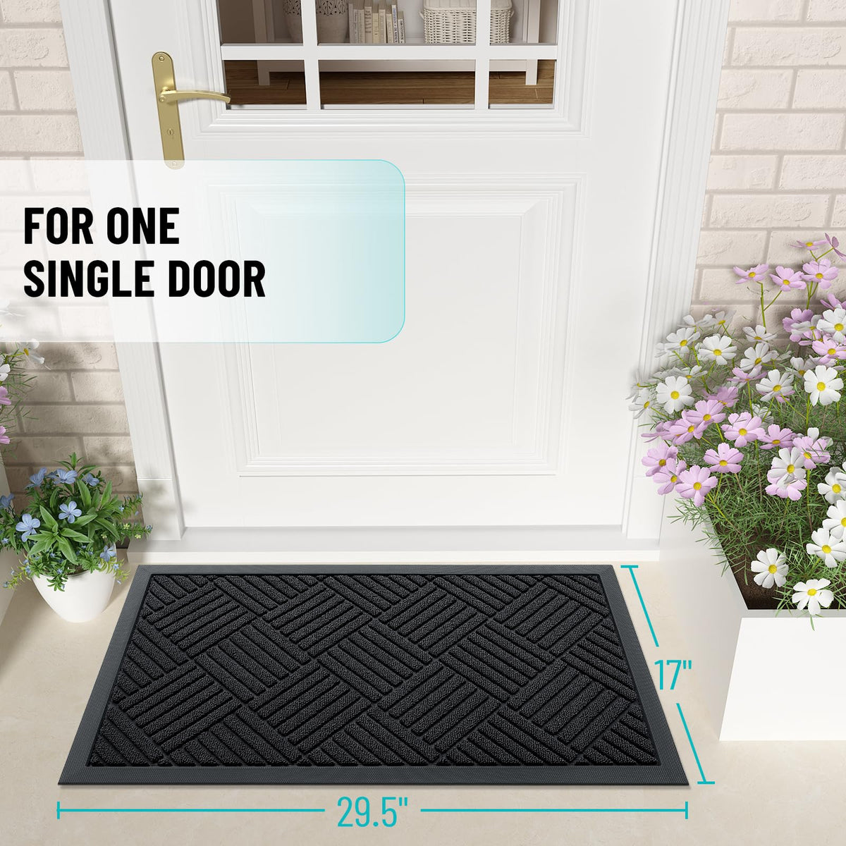 OLANLY entrance mat shows dirt capture grooves removing debris.