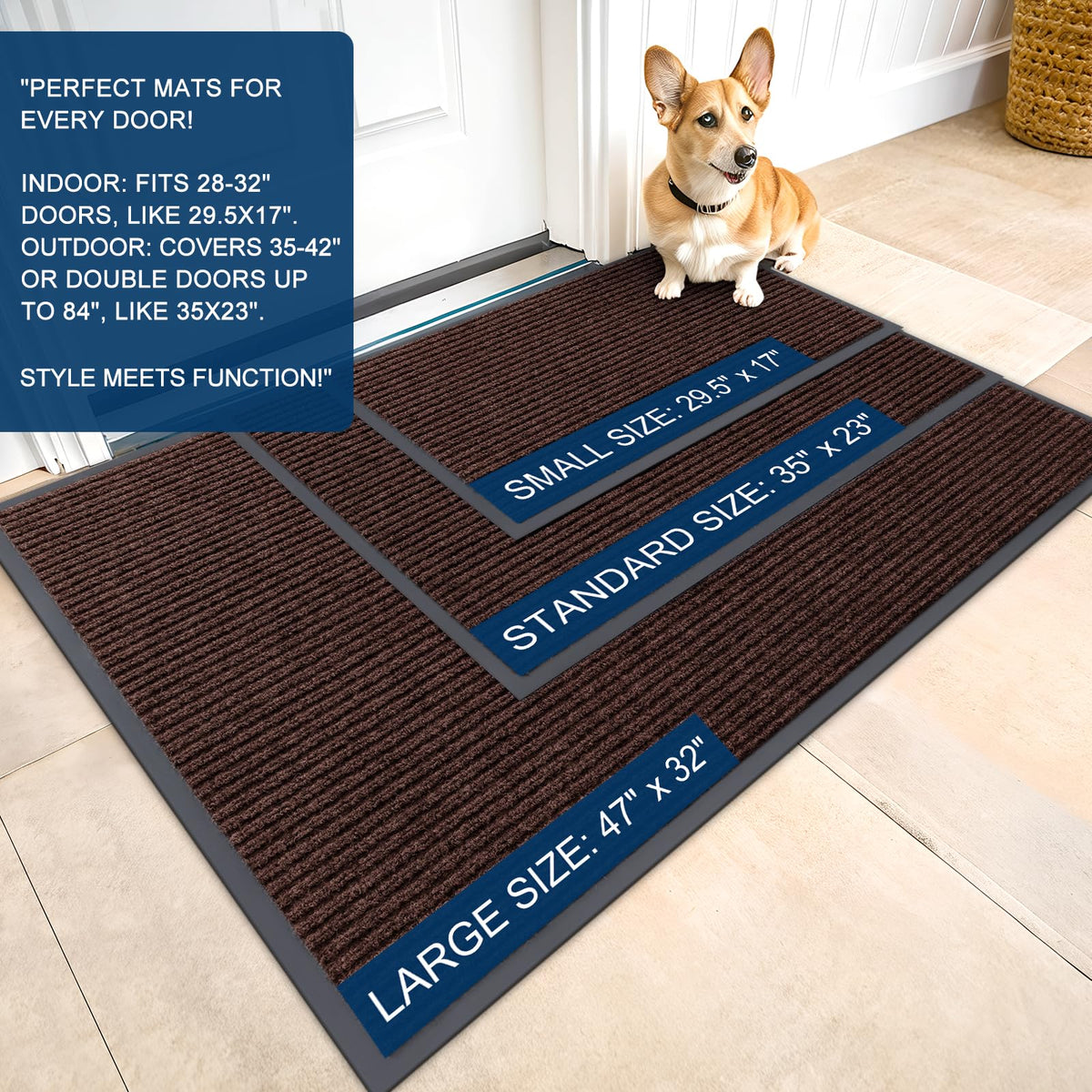 OLANLY entrance mat demonstrates high absorption to keep interior floors dry