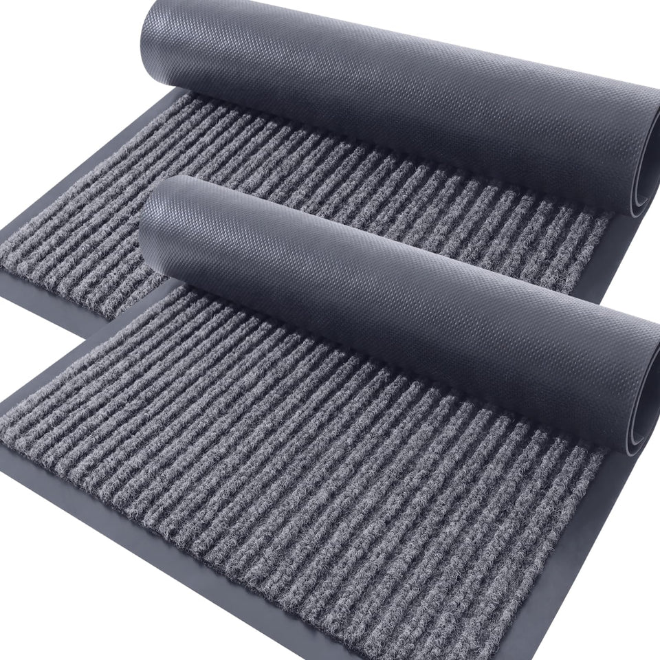 OLANLY front door mat 33x21 grey pack traps dirt and moisture at entry