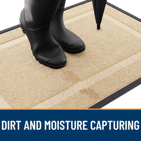 OLANLY front door mat beige fade and stain resistance supports long outdoor or indoor use.