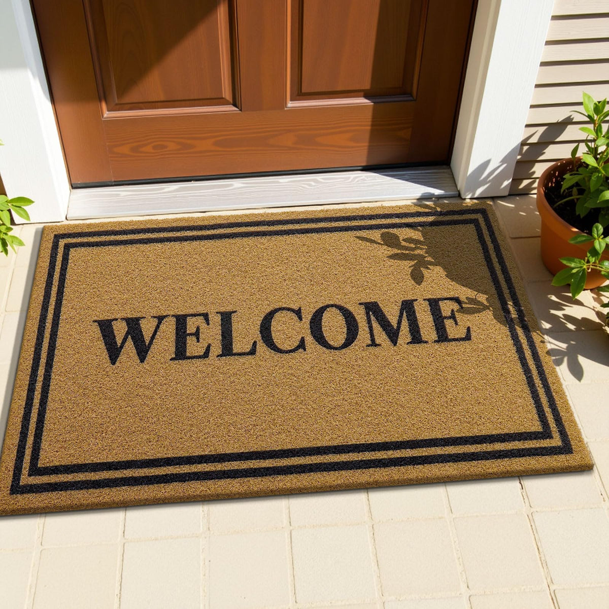 OLANLY front door mat demonstrates dirt capture for clean entry.